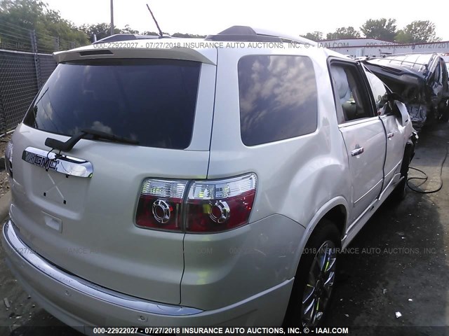 1GKKRTED5BJ215855 - 2011 GMC ACADIA DENALI WHITE photo 4