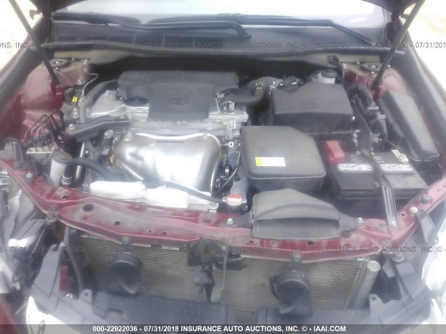 4T1BF1FKXGU537222 - 2016 TOYOTA CAMRY LE/XLE/SE/XSE RED photo 10