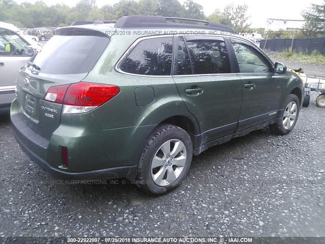 4S4BRBJC0C3280519 - 2012 SUBARU OUTBACK 2.5I LIMITED GREEN photo 4