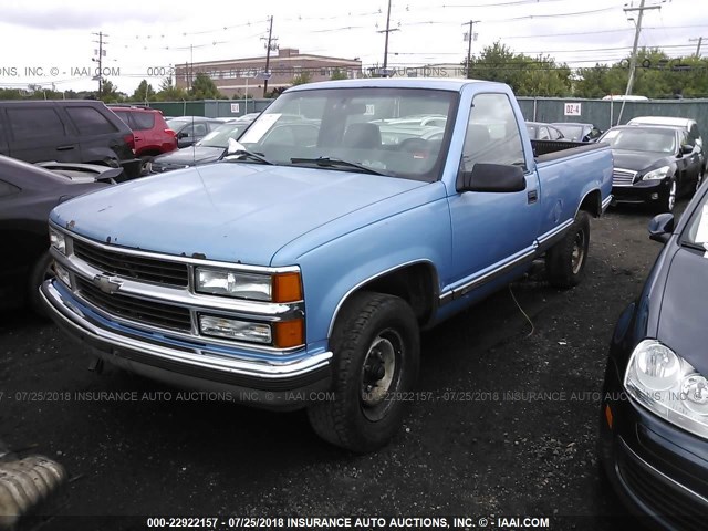 1GCGC24R6VE262271 - 1997 CHEVROLET GMT-400 C2500 BLUE photo 2