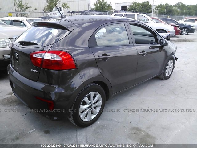 KNADN5A35G6597224 - 2016 KIA RIO EX/SX BROWN photo 4