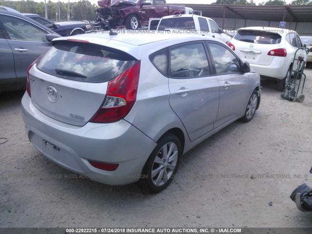 KMHCU5AE3CU050943 - 2012 HYUNDAI ACCENT GLS/GS/SE SILVER photo 4