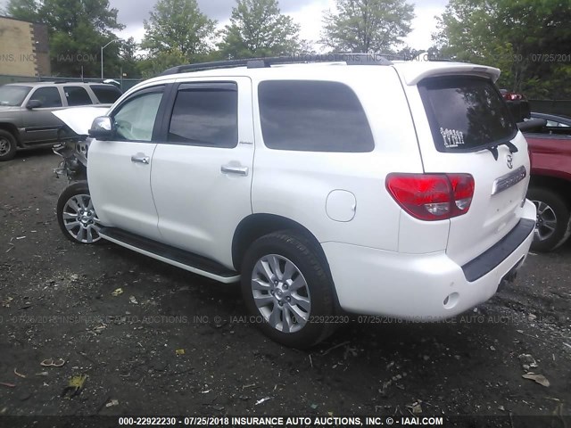 5TDDY5G10DS091392 - 2013 TOYOTA SEQUOIA PLATINUM WHITE photo 3