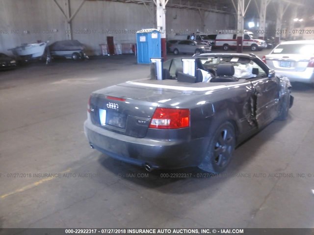 WAUAC48H06K010342 - 2006 AUDI A4 1.8 CABRIOLET GRAY photo 4