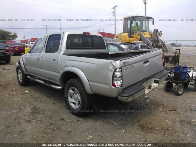 5TEGN92N94Z407768 - 2004 TOYOTA TACOMA DOUBLE CAB PRERUNNER SILVER photo 3