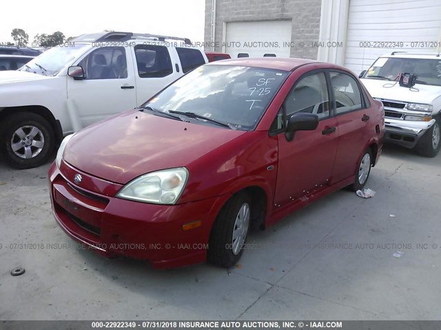 JS2RA61S045201077 - 2004 SUZUKI AERIO S/LX RED photo 2