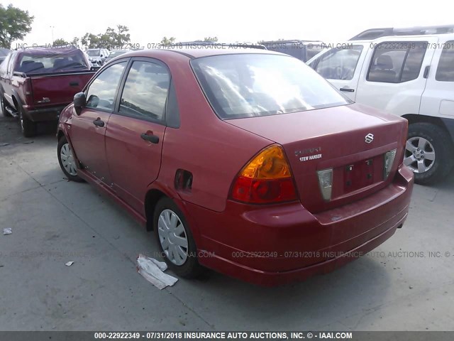 JS2RA61S045201077 - 2004 SUZUKI AERIO S/LX RED photo 3