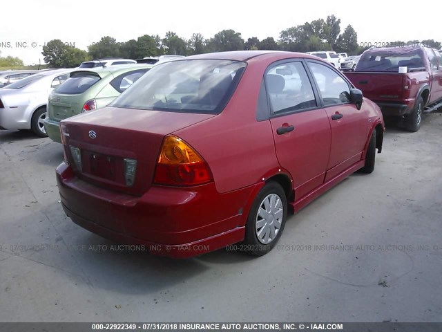 JS2RA61S045201077 - 2004 SUZUKI AERIO S/LX RED photo 4