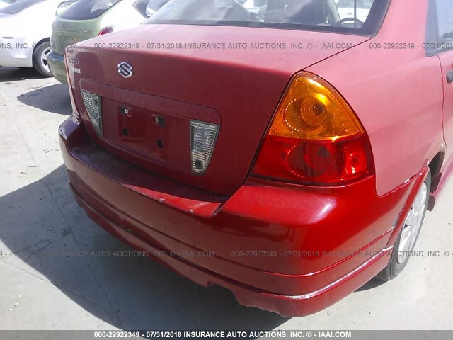 JS2RA61S045201077 - 2004 SUZUKI AERIO S/LX RED photo 6