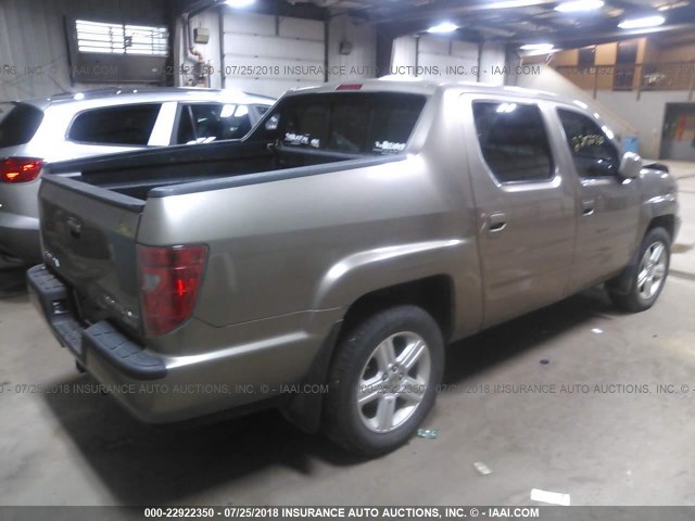 5FPYK1F57AB013635 - 2010 HONDA RIDGELINE RTL GRAY photo 4