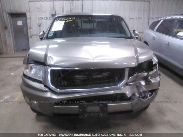 5FPYK1F57AB013635 - 2010 HONDA RIDGELINE RTL GRAY photo 6