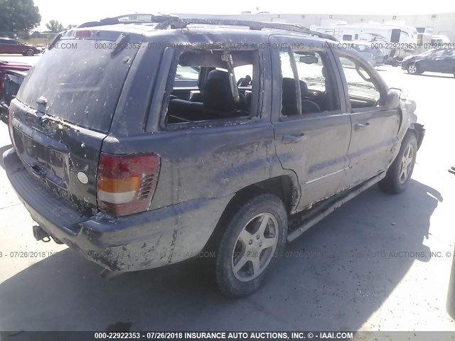 1J8GW68J94C213068 - 2004 JEEP GRAND CHEROKEE OVERLAND GRAY photo 4