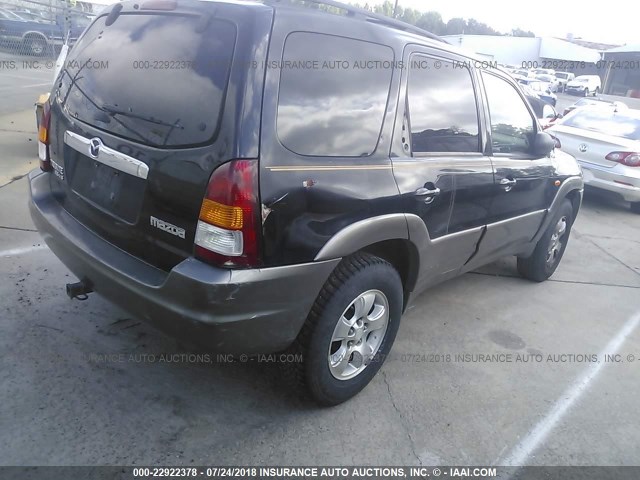 4F2CZ06193KM17662 - 2003 MAZDA TRIBUTE ES BLACK photo 4