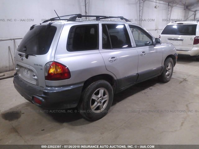 KM8SC73D74U761920 - 2004 HYUNDAI SANTA FE GLS/LX SILVER photo 4