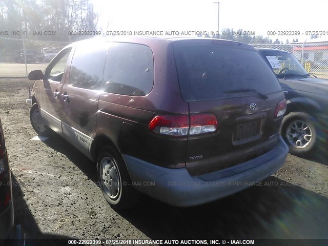 4T3ZF19CX1U395293 - 2001 TOYOTA SIENNA CE MAROON photo 3