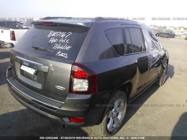 1C4NJCEAXFD171328 - 2015 JEEP COMPASS LATITUDE ნაცრისფერი ფოტო 4