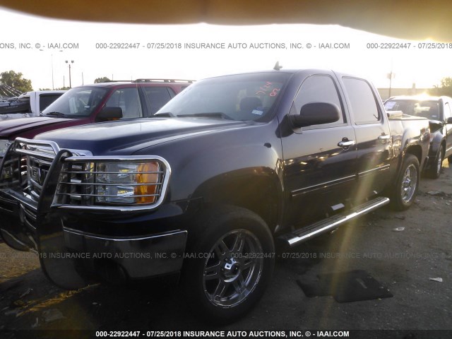 3GTP2VE39BG293775 - 2011 GMC SIERRA K1500 SLE Dark Blue photo 2