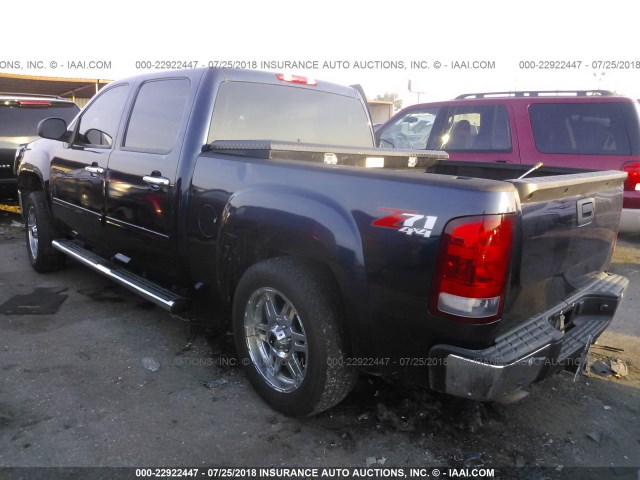 3GTP2VE39BG293775 - 2011 GMC SIERRA K1500 SLE Dark Blue photo 3