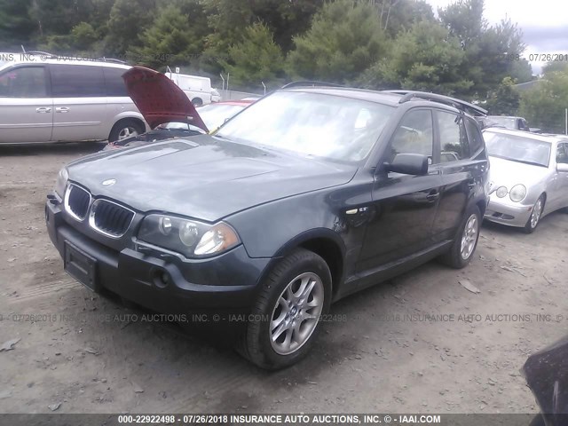 WBXPA73474WC36513 - 2004 BMW X3 2.5I GREEN photo 2