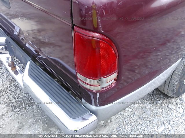 1B7GL2AN61S118409 - 2001 DODGE DAKOTA QUAD MAROON photo 6