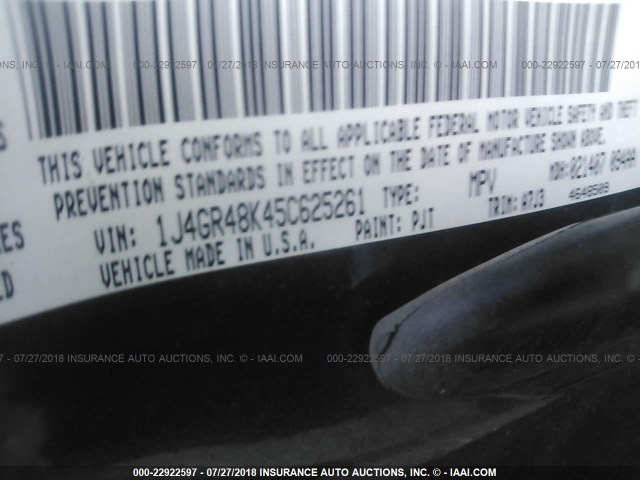 1J4GR48K45C625261 - 2005 JEEP GRAND CHEROKEE LAREDO/COLUMBIA/FREEDOM 灰色 照片 9