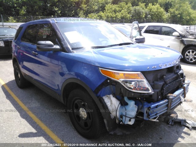 1FM5K8AT1EGC50199 - 2014 FORD EXPLORER POLICE INTERCEPTOR BLUE photo 1