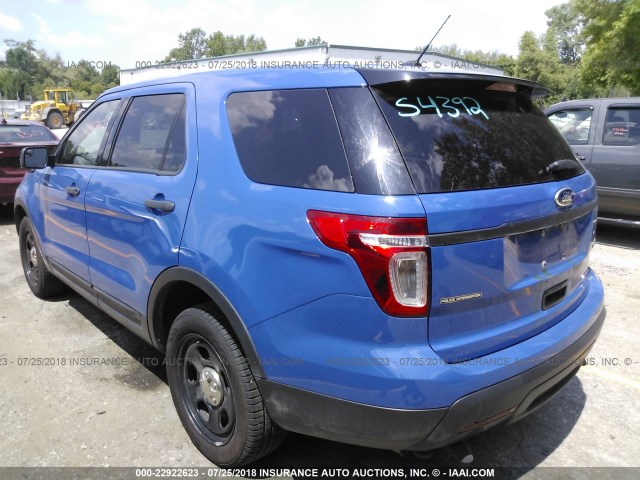 1FM5K8AT1EGC50199 - 2014 FORD EXPLORER POLICE INTERCEPTOR BLUE photo 3