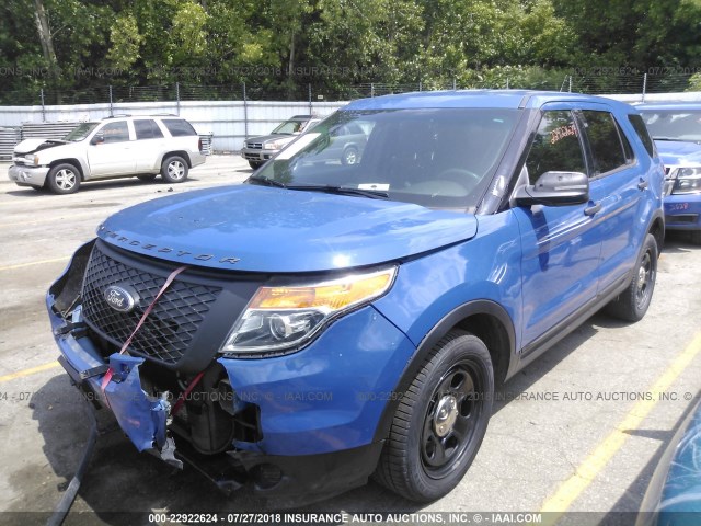 1FM5K8AT9FGC52445 - 2015 FORD EXPLORER POLICE INTERCEPTOR BLUE photo 2