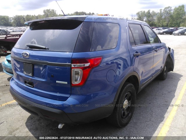 1FM5K8AT9FGC52445 - 2015 FORD EXPLORER POLICE INTERCEPTOR BLUE photo 4