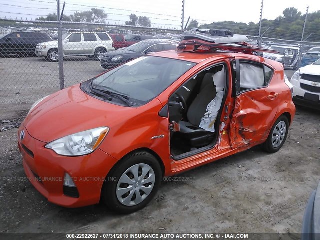 JTDKDTB3XC1007512 - 2012 TOYOTA PRIUS C ORANGE photo 6