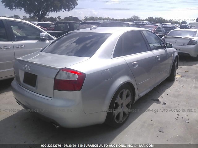 WAUPL68E74A249787 - 2004 AUDI S4 SILVER photo 4