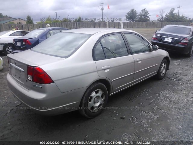 JHMES96693S010016 - 2003 HONDA CIVIC HYBRID BEIGE photo 4