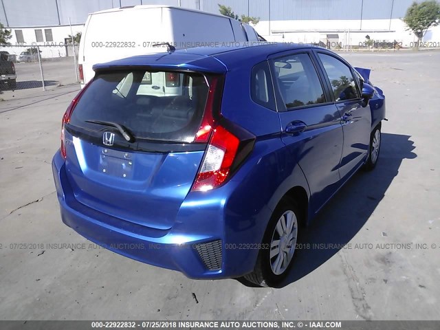 3HGGK5H50FM711694 - 2015 HONDA FIT LX BLUE photo 4