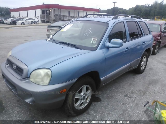 KM8SC73D34U660521 - 2004 HYUNDAI SANTA FE GLS/LX BLUE photo 2