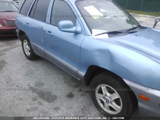 KM8SC73D34U660521 - 2004 HYUNDAI SANTA FE GLS/LX BLUE photo 6