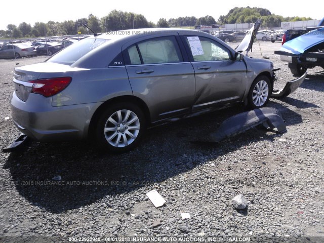 1C3CCBBB4DN672669 - 2013 CHRYSLER 200 TOURING GRAY photo 4