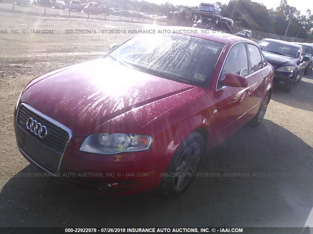 WAUDF78E86A180708 - 2006 AUDI A4 2.0T QUATTRO RED photo 2