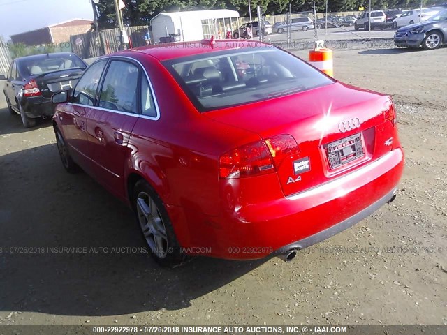 WAUDF78E86A180708 - 2006 AUDI A4 2.0T QUATTRO RED photo 3