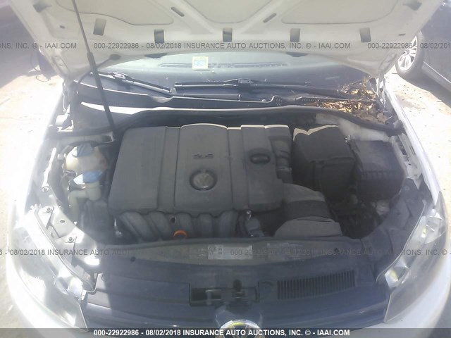 WVWAA7AJ5BW118370 - 2011 VOLKSWAGEN GOLF WHITE photo 10