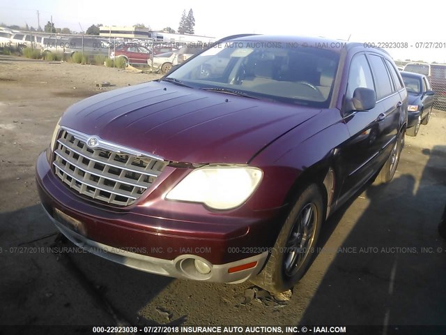 2A8GM68X48R650130 - 2008 CHRYSLER PACIFICA TOURING MAROON photo 2