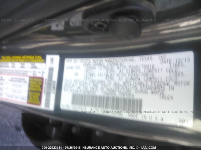 5TFJX4GN1EX030292 - 2014 TOYOTA TACOMA DOUBLE CAB 灰色 照片 9