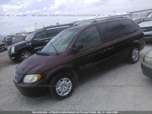 2C4GP44371R379768 - 2001 CHRYSLER TOWN & COUNTRY LX MAROON photo 2