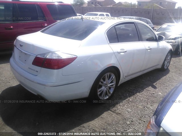 KMHGC4DF4BU130527 - 2011 HYUNDAI GENESIS 4.6L WHITE photo 4