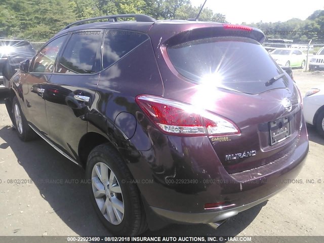 JN8AZ1MW9EW530507 - 2014 NISSAN Murano S/SL/SV/LE RED photo 3