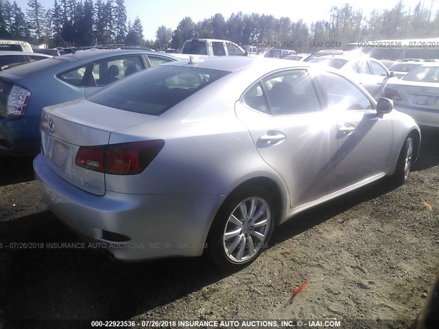 JTHCK262075007974 - 2007 LEXUS IS 250 SILVER photo 4