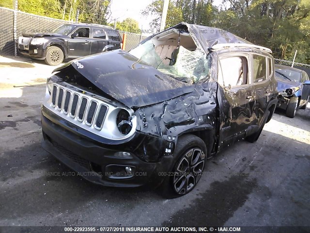 ZACCJBDT0FPB53143 - 2015 JEEP RENEGADE LIMITED BLACK photo 2