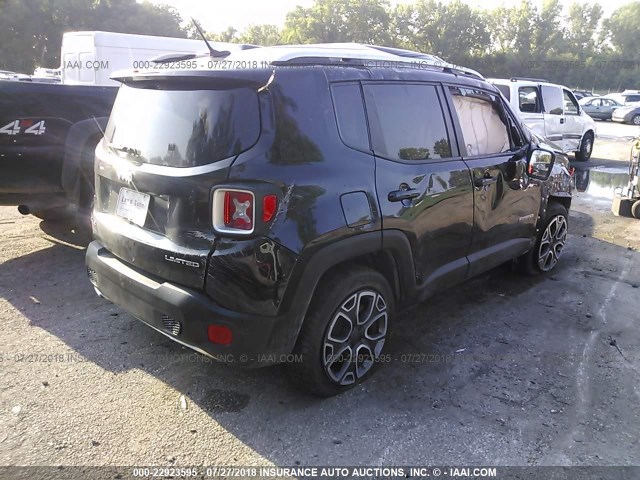 ZACCJBDT0FPB53143 - 2015 JEEP RENEGADE LIMITED BLACK photo 4