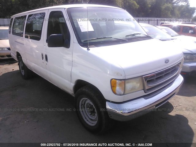 1FBSS31S0YHA98050 - 2000 FORD ECONOLINE E350 SUPER DUTY WAGON WHITE photo 1