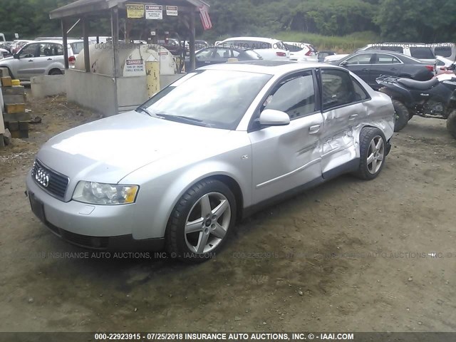 WAULC68E34A104860 - 2004 AUDI A4 1.8T QUATTRO SILVER photo 2