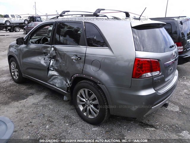 5XYKW4A29CG273211 - 2012 KIA SORENTO SX SILVER photo 3